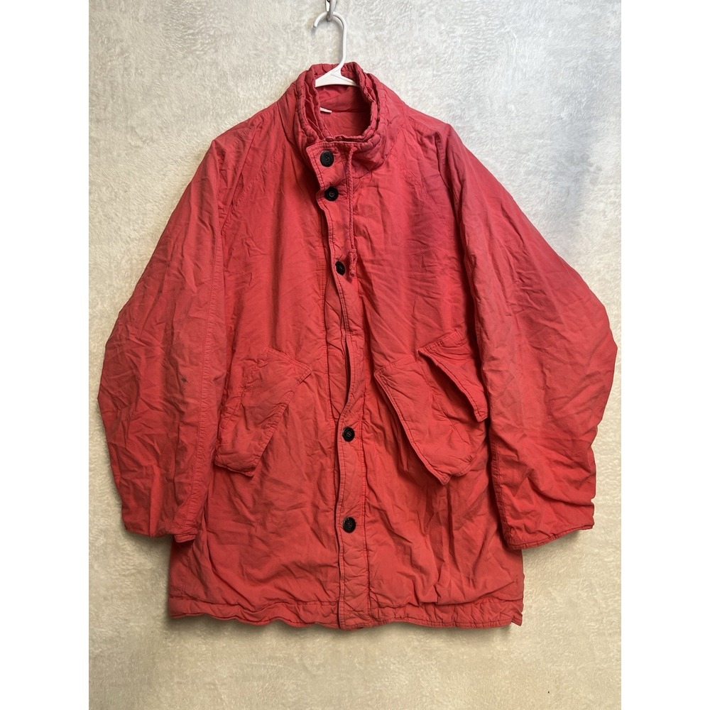 Vintage 90s Dimitri's Network Coral Pink Cotton Field Jacket Coat Small YKK